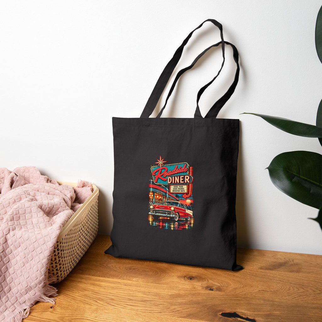 Retro Diner Tote Bag – 100% Cotton Canvas