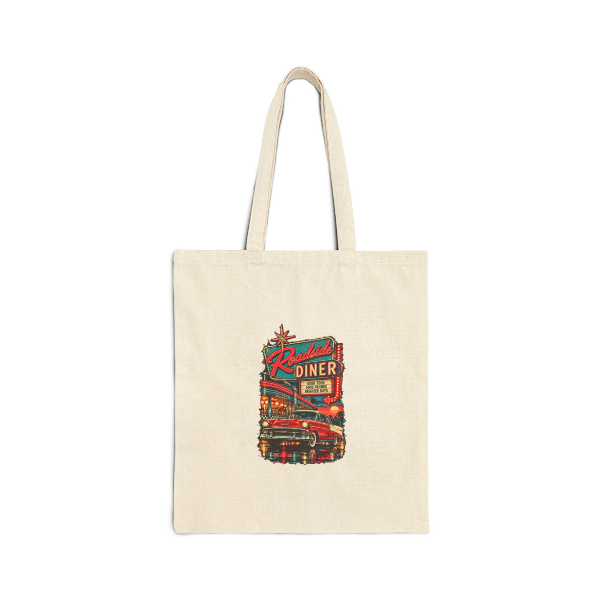 Retro Diner Tote Bag – 100% Cotton Canvas