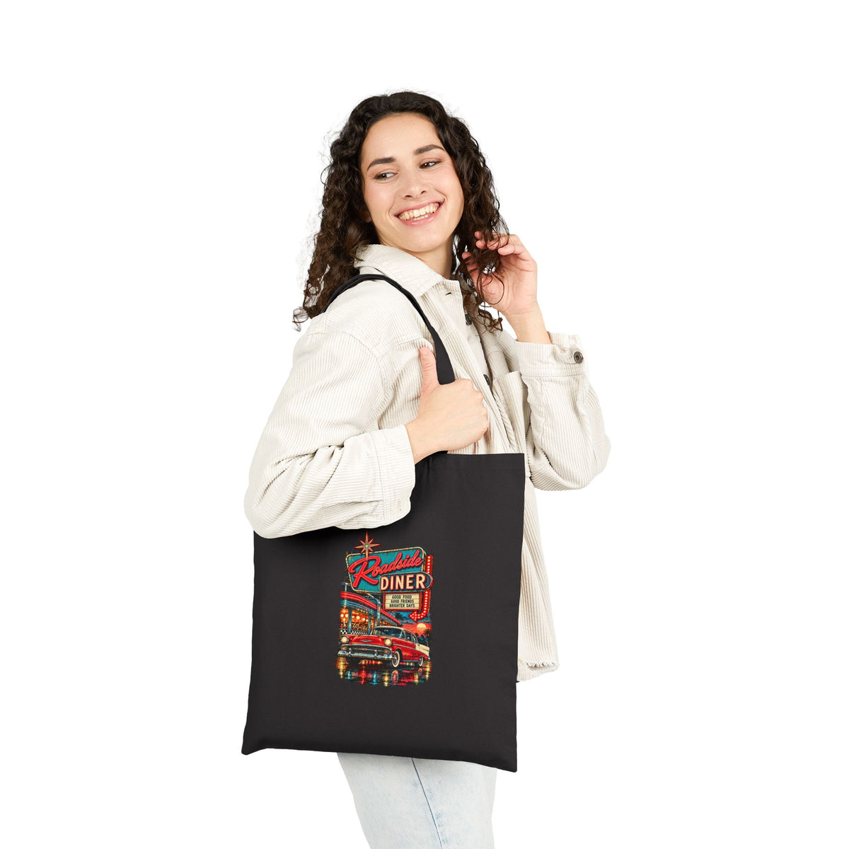 Retro Diner Tote Bag – 100% Cotton Canvas