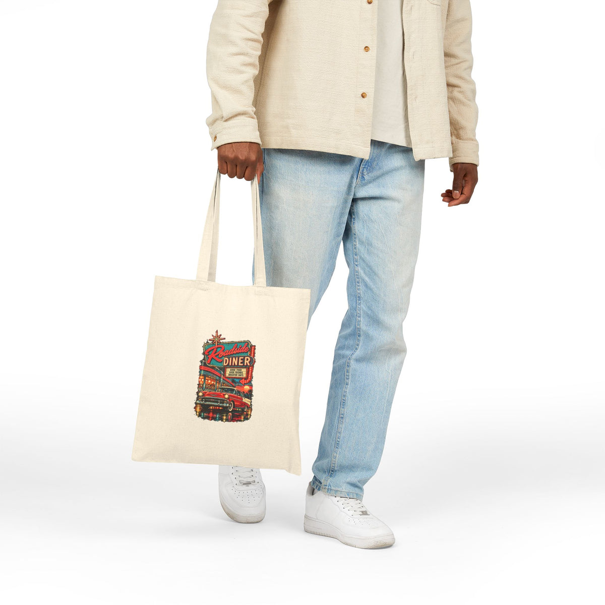 Retro Diner Tote Bag – 100% Cotton Canvas