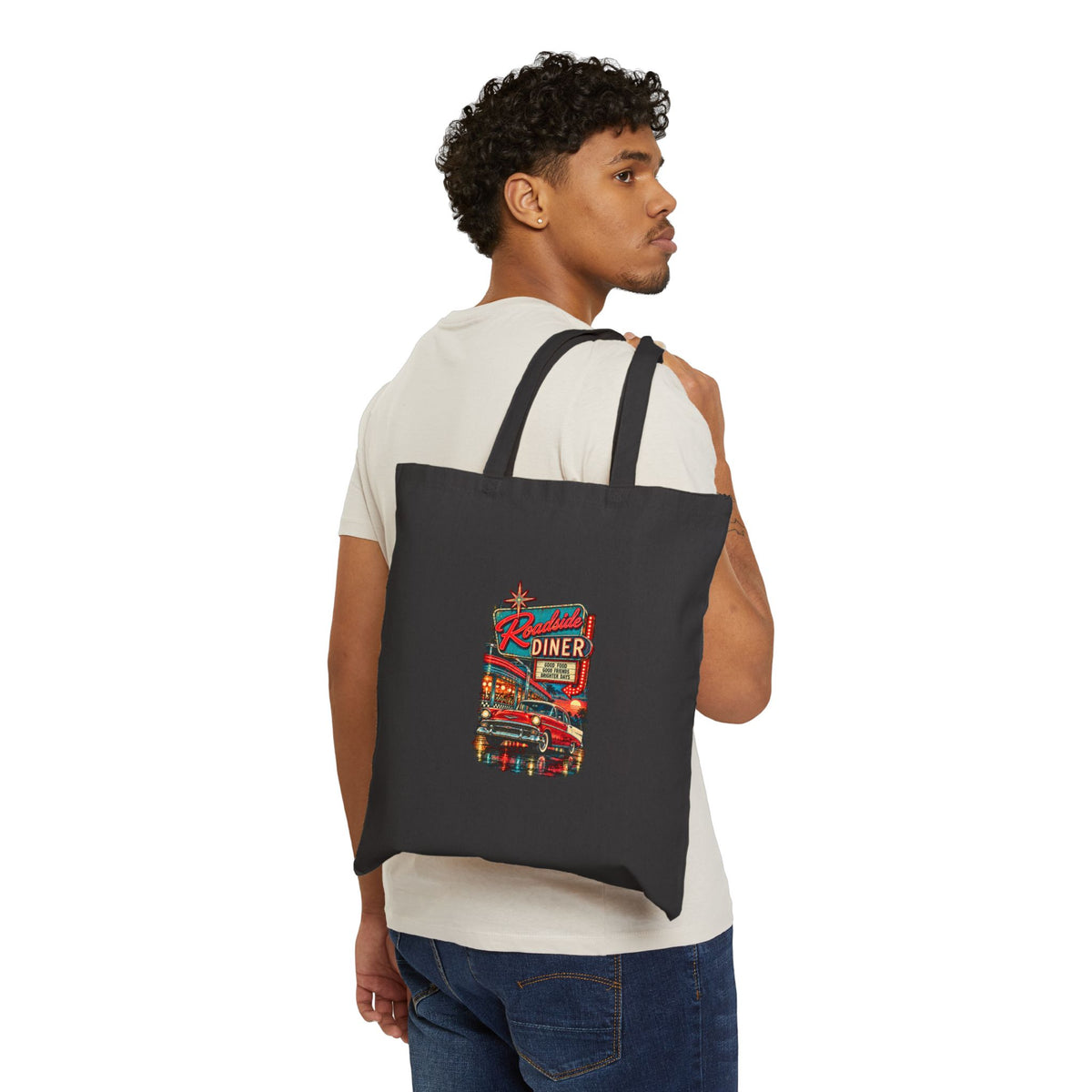 Retro Diner Tote Bag – 100% Cotton Canvas