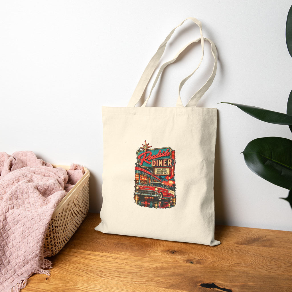 Retro Diner Tote Bag – 100% Cotton Canvas